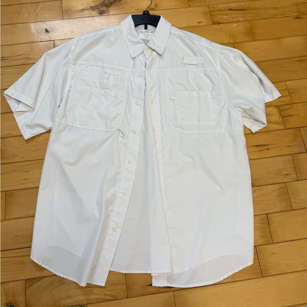 Reel Legends Men's White Casual Button Down Shirt